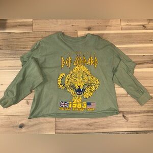 Green Def Leppard Graphic Long Sleeve Shirt